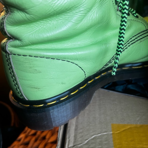 Vintage Dr. Martens Green Wet Look Boots - Picture 5 of 8